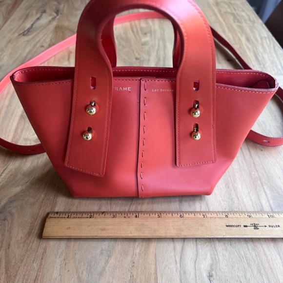 FRAME  les second mini handbag in vibrant orange with gold hardware, crossbody - Picture 12 of 13